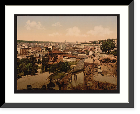 Historic Framed Print, View from the Palace of the Caesars Rome Italy,  17-7/8" x 21-7/8"