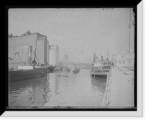 Historic Framed Print, [Buffalo River, Buffalo, N.Y.],  17-7/8" x 21-7/8"