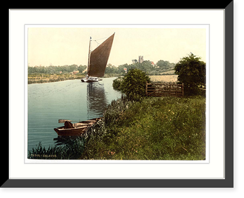 Historic Framed Print, View on the river Belaugh England,  17-7/8" x 21-7/8"