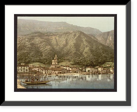 Historic Framed Print, Waterfront Campione Italy,  17-7/8" x 21-7/8"