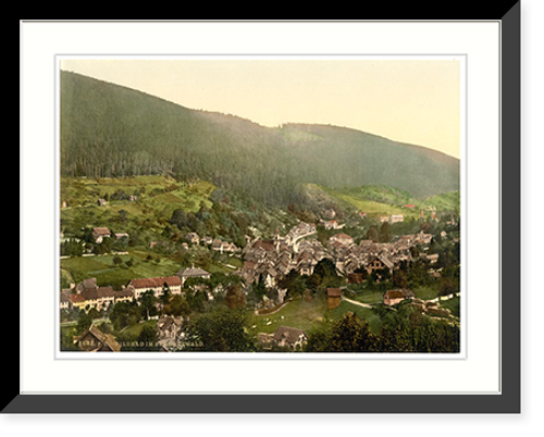 Historic Framed Print, Wildbad from Paulineshohe Wurtemburg Germany,  17-7/8" x 21-7/8"