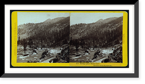 Historic Framed Print, Bridge near state line 138 miles from Sacramento,  17-7/8" x 21-7/8"