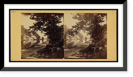 Historic Framed Print, Ches. & Ohio Canal from the Chain Bridge DC,  17-7/8" x 21-7/8"