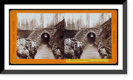 Historic Framed Print, Culvert at Canyon Creek. 185 feet long - 12 feet span,  17-7/8" x 21-7/8"