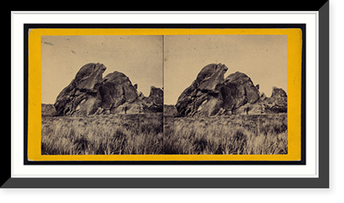 Historic Framed Print, Register Rock in Goose Creek Mountains on the old Emigrant Road,  17-7/8" x 21-7/8"