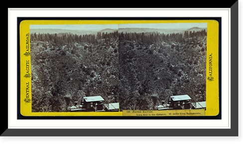 Historic Framed Print, Secret Ravine Iowa Hill in the distance. 61 miles from Sacramento,  17-7/8" x 21-7/8"