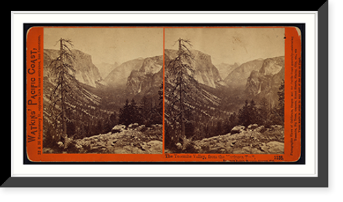 Historic Framed Print, The Yosemite Valley from the Mariposa Trail Yosemite Valley Mariposa County Cal.,  17-7/8" x 21-7/8"