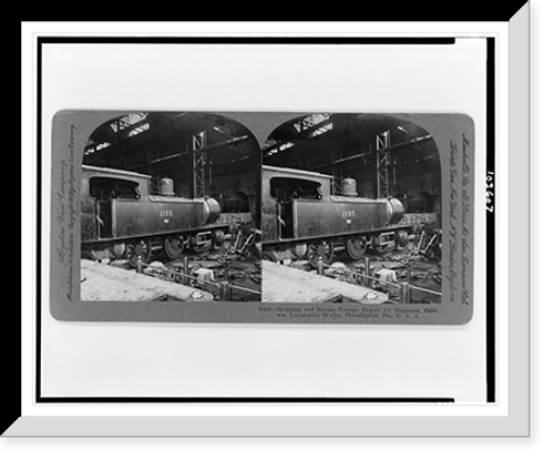 Historic Framed Print, Stripping and boxing foreign engine for shipment Baldwin Locomotive Works Philadelphia Pa. U.S.A.,  17-7/8" x 21-7/8"