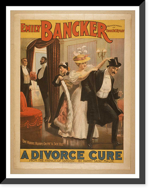 Historic Framed Print, A divorce cure from the French of Sardou by Harry Saint Maur.,  17-7/8" x 21-7/8"