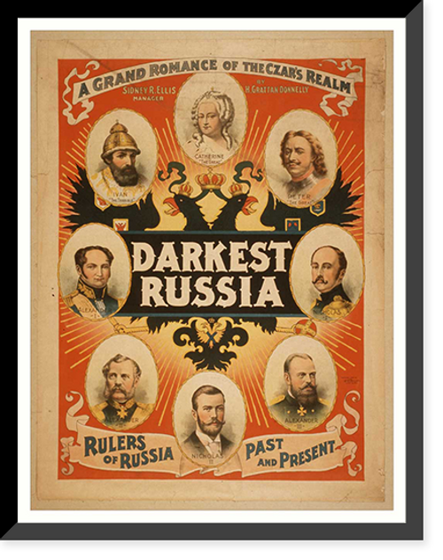 Historic Framed Print, Darkest Russia a grand romance of the Czars realm.,  17-7/8" x 21-7/8"