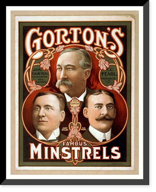 Historic Framed Print, Gortons famous Minstrels - 2,  17-7/8" x 21-7/8"