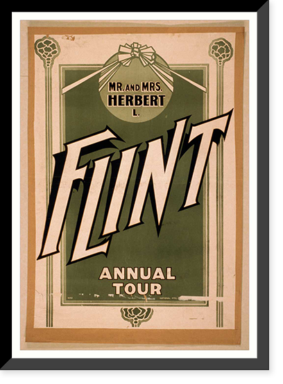 Historic Framed Print, Mr. & Mrs. Herbert L. Flint annual tour,  17-7/8" x 21-7/8"