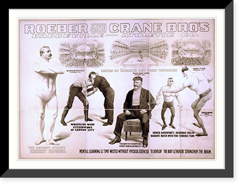 Historic Framed Print, Roeber and Crane Bros Vaudeville-Athletic Co. - 4,  17-7/8" x 21-7/8"