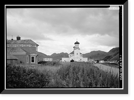 Holy Ascension Russian Orthodox Church & Bishop's House, Unalaska Island, Unalaska, Aleutian Islands, AK, Vintage Wall Art