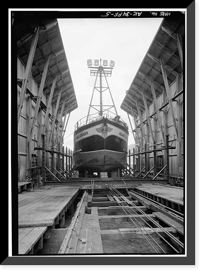Naval Operating Base Dutch Harbor & Fort Mears, Iliuliuk Submarine Base Marine Railway Ship Repair Shed, Unalaska, Aleutian Islands, AK - 5, Vintage Print