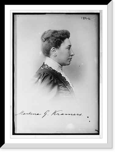 Martina G. Kramers, profile portrait, Antique Print