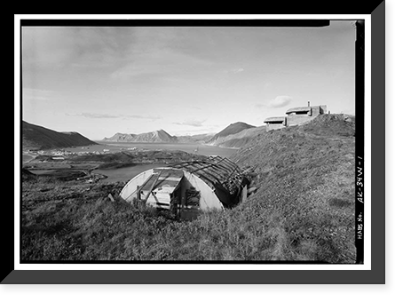 Naval Operating Base Dutch Harbor & Fort Mears, Hill 400 Fixed Defense Battery Command Post, Unalaska, Aleutian Islands, AK, Antique Print