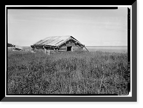 Historic Framed Print, Iditarod Trail Shelter Cabins, Portage Shelter Cabin, Portage, Anchorage, AK - 2,  17-7/8" x 21-7/8"
