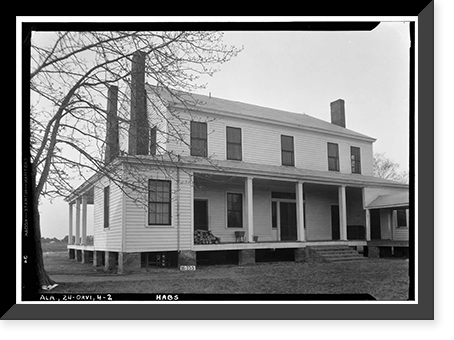Kelley-Bland-Ward House, County Road 2 vicinity, Orrville, Dallas County, AL - 2, Vintage Wall Art