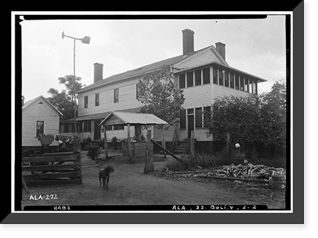 Weston (House, Smokehouse & Schoolhouse), U.S. Route 11 & County Road 19 vicinity, Boligee vicinity, Greene County, AL - 2, Vintage Print
