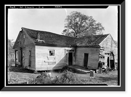 Teague-Regell House, South & Washington Streets, Columbia, Houston County, AL, Antique Print