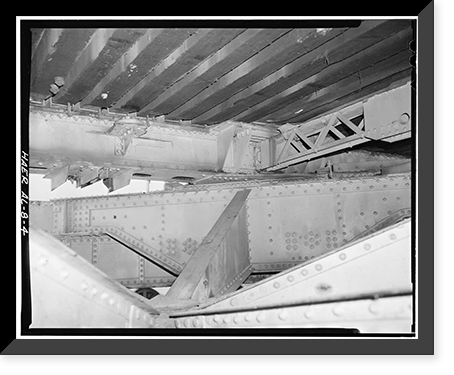 Historic Framed Print, Bridgeport Swing Span Bridge, Spanning Tennessee River, Bridgeport vicinity, Jackson County, AL - 4,  17-7/8" x 21-7/8"