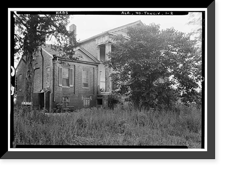 Saunders-Goode-Hall House, State Highway 101, Town Creek vicinity, Lawrence County, AL - 2, Antique Print