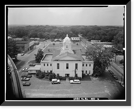 Historic Framed Print, Lowndes County Courthouse, Washington Street at Town Square, Hayneville, Lowndes County, AL - 6,  17-7/8" x 21-7/8"