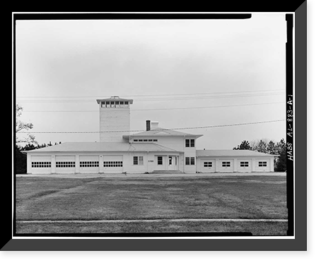 Redstone Arsenal, Fire Station No. 3, Redstone Road between Post & Line Roads, Huntsville vicinity, Madison County, AL, Antique Print