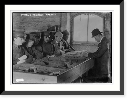 Historic Framed Print, Studying trenches, Cornell,  17-7/8" x 21-7/8"