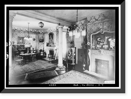 Historic Framed Print, Bluff Hall, 407 North Commissioners Avenue, Demopolis, Marengo County, AL - 7,  17-7/8" x 21-7/8"