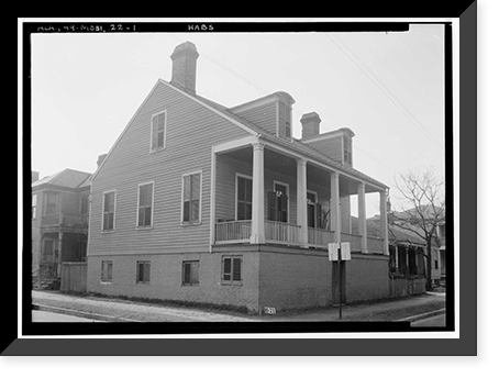 Tarloon House, 101 North Hamilton Street, Mobile, Mobile County, AL, Antique Print