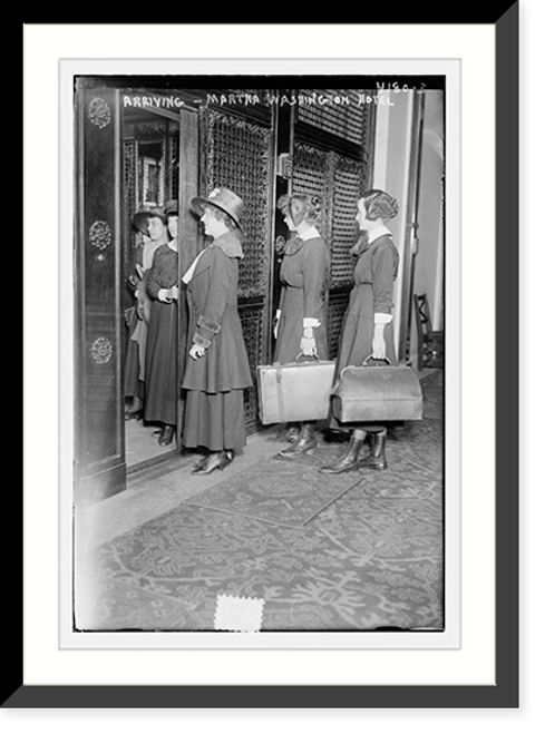 Historic Framed Print, Arriving .  Martha Wash. Hotel,  17-7/8" x 21-7/8"