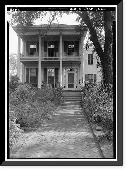 Historic Framed Print, Ludlow House, 1113 Church Street, Mobile, Mobile County, AL,  17-7/8" x 21-7/8"
