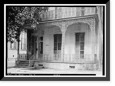 Horta-Semmes House & Fence, 802 Government Street, Mobile, Mobile County, AL - 4, Antique Print