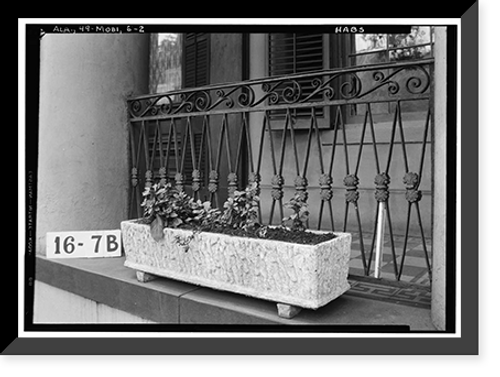 Historic Framed Print, Brooks House (Ironwork), 108 North Conception Street, Mobile, Mobile County, AL - 2,  17-7/8" x 21-7/8"