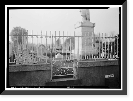 Historic Framed Print, Magnolia Cemetery (Ironwork), Virginia Street, Mobile, Mobile County, AL - 2,  17-7/8" x 21-7/8"