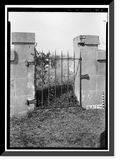 Historic Framed Print, Magnolia Cemetery (Ironwork), Virginia Street, Mobile, Mobile County, AL - 4,  17-7/8" x 21-7/8"