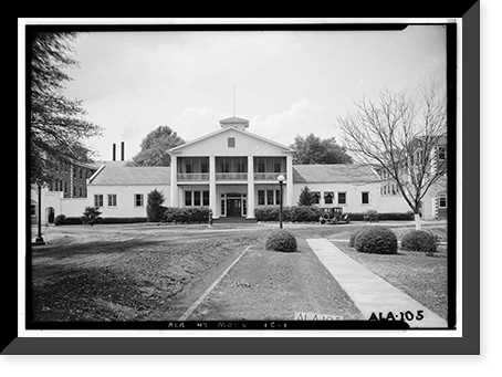 Historic Framed Print, Mount Vernon Arsenal, Administration Building, Old Saint Stephens Road (County Road 96), Mount Vernon, Mobile County, AL,  17-7/8" x 21-7/8"