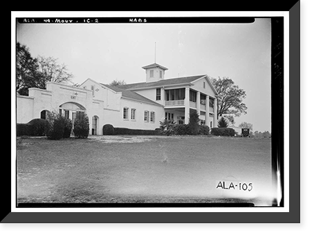 Historic Framed Print, Mount Vernon Arsenal, Administration Building, Old Saint Stephens Road (County Road 96), Mount Vernon, Mobile County, AL - 2,  17-7/8" x 21-7/8"