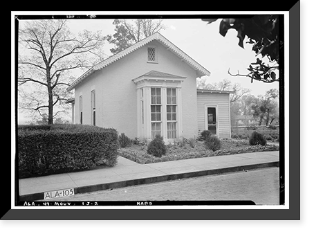 Historic Framed Print, Mount Vernon Arsenal, Paymaster's Office, Old Saint Stephens Road (County Road 96), Mount Vernon, Mobile County, AL - 2,  17-7/8" x 21-7/8"