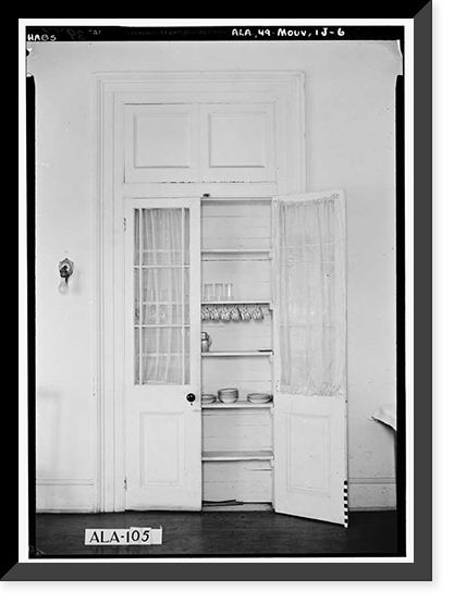 Historic Framed Print, Mount Vernon Arsenal, Paymaster's Office, Old Saint Stephens Road (County Road 96), Mount Vernon, Mobile County, AL - 6,  17-7/8" x 21-7/8"