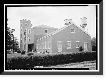 Historic Framed Print, Mount Vernon Arsenal, Old Barracks Building, Old Saint Stephens Road (County Road 96), Mount Vernon, Mobile County, AL - 2,  17-7/8" x 21-7/8"