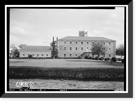 Historic Framed Print, Mount Vernon Arsenal, Old Barracks Building, Old Saint Stephens Road (County Road 96), Mount Vernon, Mobile County, AL - 3,  17-7/8" x 21-7/8"