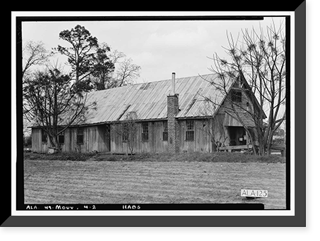Indian Schoolhouse, County Road 96 (Old Saint Stephens Road), Mount Vernon, Mobile County, AL - 2, Vintage Print