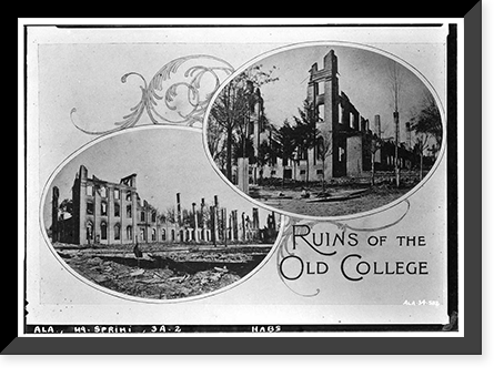 Spring Hill College, Original Building, Old Shell Road, Spring Hill, Mobile County, AL - 2, Antique Print