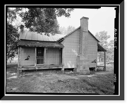 Historic Framed Print, Charity House, State Route 32 & County Route 1 vicinity, Memphis, Pickens County, AL - 5,  17-7/8" x 21-7/8"