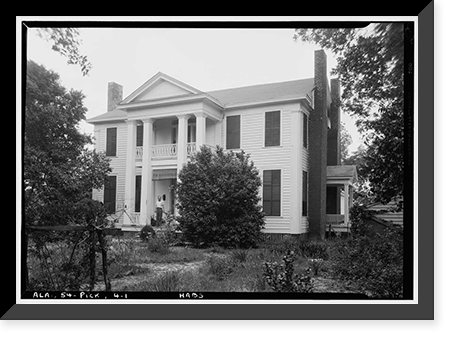 Ferguson-Long House, Chopitoulas Street (State Highway 14), Pickensville, Pickens County, AL, Historic Print