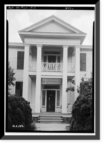 Ferguson-Long House, Chopitoulas Street (State Highway 14), Pickensville, Pickens County, AL - 3, Vintage Print