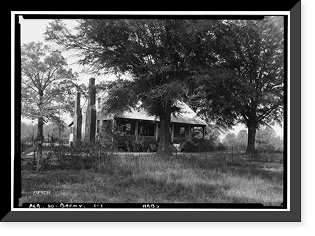 Patton-Scales House, State Route 28, Brewersville, Sumter County, AL, Vintage Print